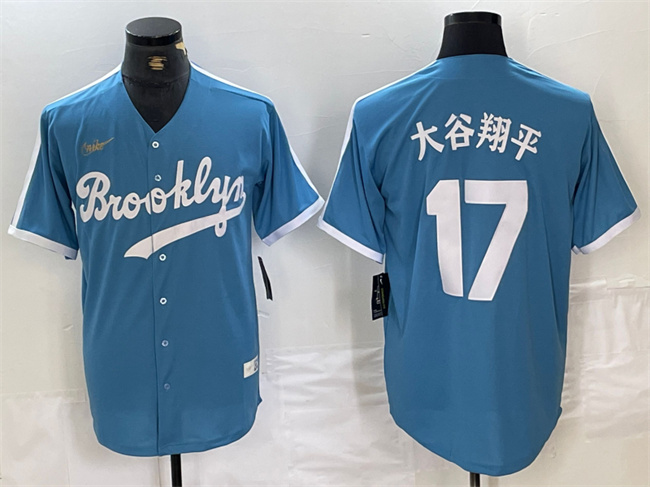 Los Angeles Dodgers #17 ??????? Light Blue Throwback Cool Base Stitched Jersey